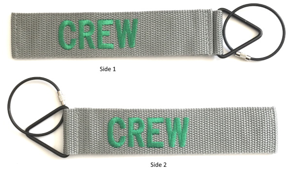 'TudeTags™ CREW Luggage Tag - Green on Gray