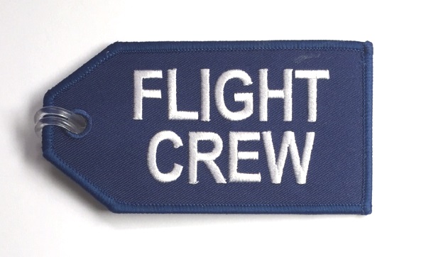 Flight Crew Blue Embroidered Luggage Tag