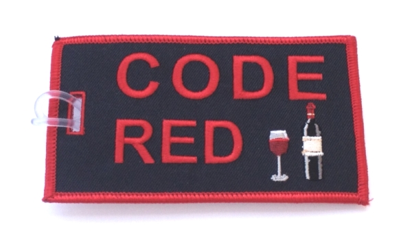 Code Red Embroidered Luggage Tag - Black