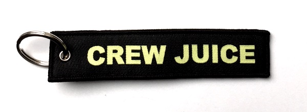Crew Juice Embroidered Key Ring Banner - Black