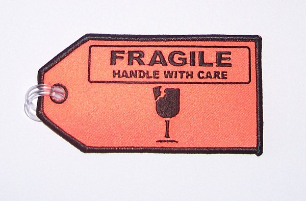 Fragile Embroidered Luggage Tag