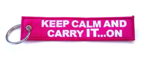 "Keep Calm" Embroidered Key Ring Banner