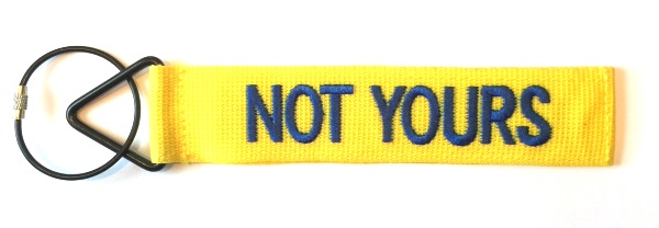 'TudeTags™ Not Yours Luggage Tag - Blue on Yellow