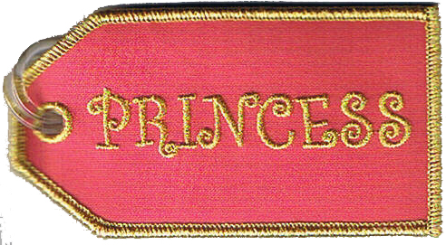 Princess Embroidered Luggage Tag - Pink