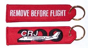 Remove Before Flight/CRJ-200 Embroidered Key Ring Banner
