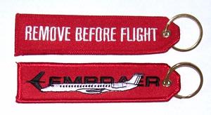 Remove Before Flight/Embraer Embroidered Key Ring Banner