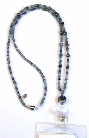 "Hematite Universe" Beaded Lanyard