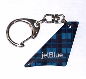 Jet Blue Plaid Tail Key Chain