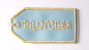 Princess Embroidered Luggage Tag - Blue