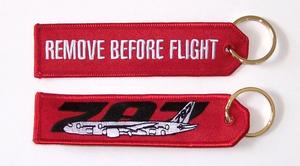 Remove Before Flight/787 Embroidered Key Ring Banner