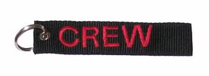 CREW Embroidered Key Ring Banner - Black with Red CREW
