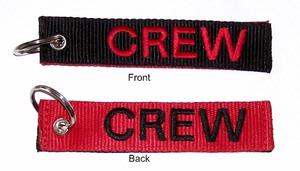 CREW Embroidered Key Ring Banner - Red/Black Combo