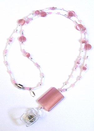 "Think Pink" Beaded Lanyard