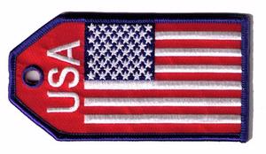 US Flag Embroidered Luggage Tag