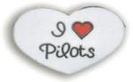I Love Pilots Lapel Pin