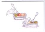 Flight Attendant Greeting Card - Chicken or beef?