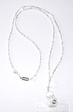 "Icy White" Beaded Lanyard
