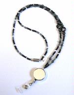 "Metallic Luster" Beaded Lanyard with Retractor