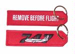 Remove Before Flight/747 Embroidered Key Ring Banner