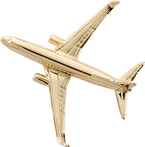 Boeing 737-800 BBJ Lapel Pin - Gold