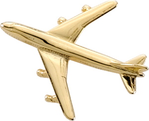 Boeing 747 Lapel Pin - Gold