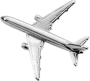 Boeing 767 Lapel Pin - Silver