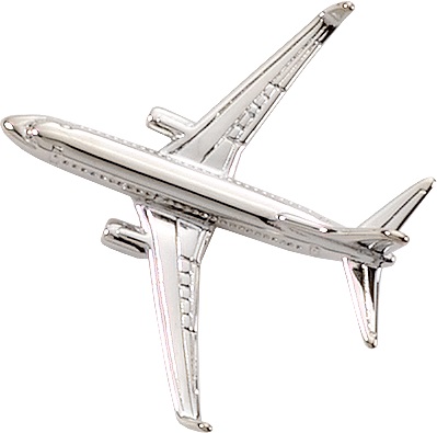 Boeing 737-800 BBJ Lapel Pin - Silver