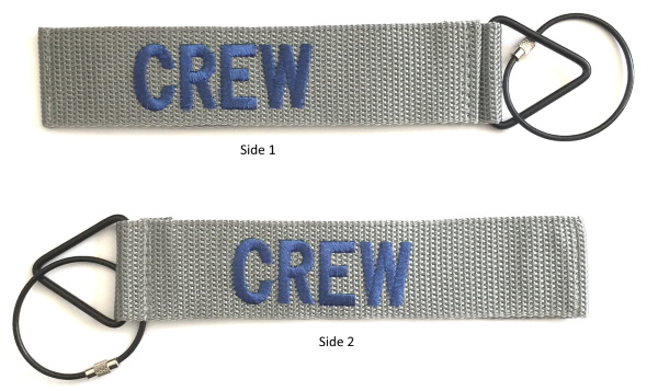 'TudeTags™ CREW Luggage Tag - Blue on Gray