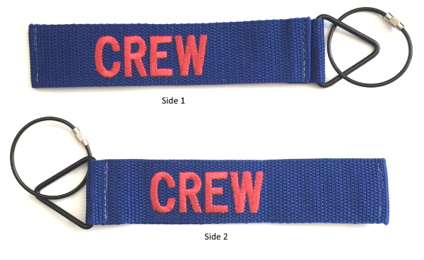 'TudeTags™ CREW Luggage Tag - Red on Blue