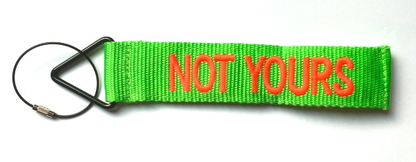 'TudeTags™ Not Yours Luggage Tag - Orange on Green