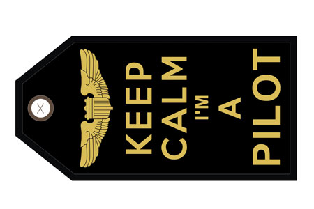 Keep Calm I'm a Pilot Embroidered Luggage Tag