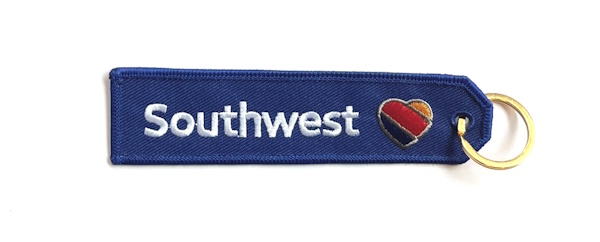 Southwest Airlines Embroidered Key Ring Banner