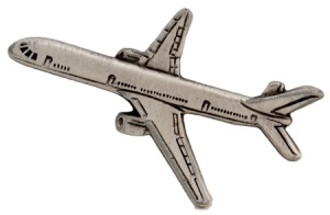 Boeing 757 Lapel Pin - 2D Silver Oxide