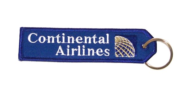 Continental Airlines Embroidered Key Ring Banner