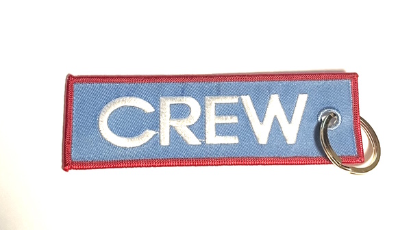 CREW Embroidered Key Ring Banner - Light Blue