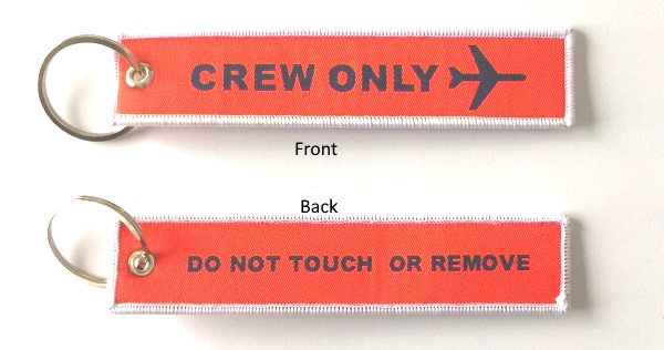 "Crew Only" Embroidered Key Ring Banner