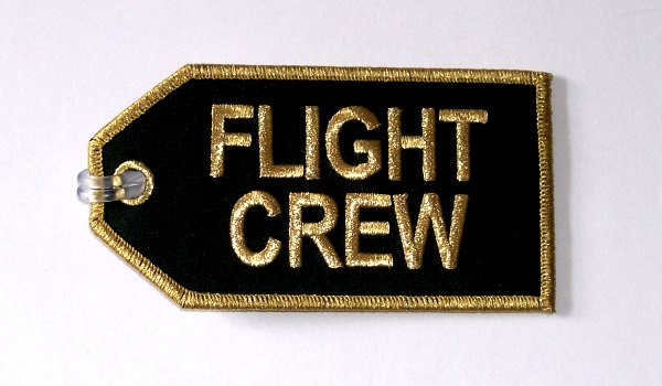 Gold Flight Crew Embroidered Luggage Tag