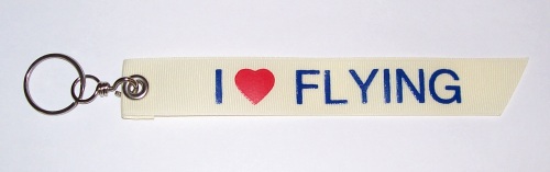 I Love Flying Banner Keychain