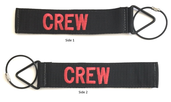 'TudeTags™ CREW Luggage Tag - Red on Black