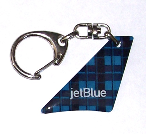Jet Blue Plaid Tail Key Chain