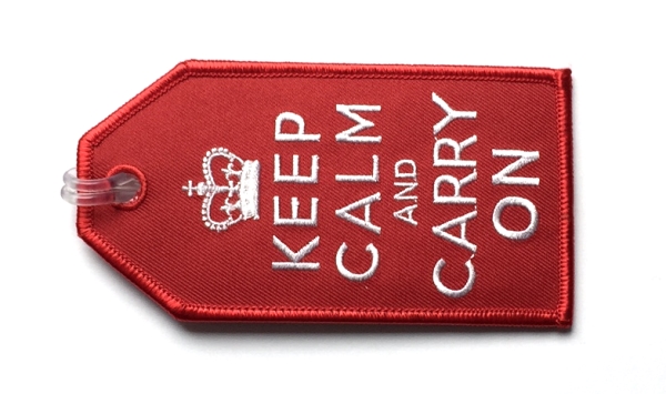 Keep Calm and Carry On Embroidered Luggage Tag
