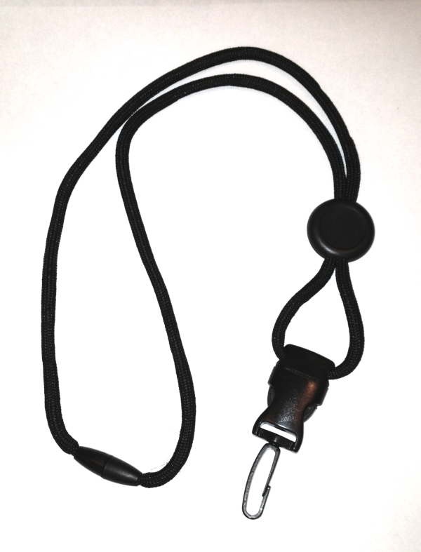 Black Cord Lanyard with Plastic Swivel Hook