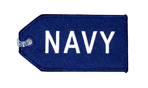 Navy Embroidered Luggage Tag