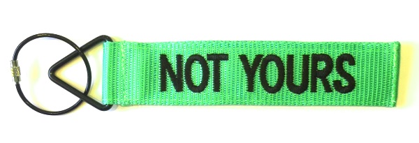 'TudeTags™ Not Yours Luggage Tag - Black on Neon Green