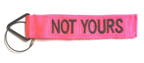 'TudeTags™ Not Yours Luggage Tag - Black on Neon Pink