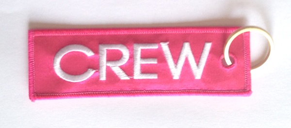 Pink Crew Embroidered Key Ring Banner