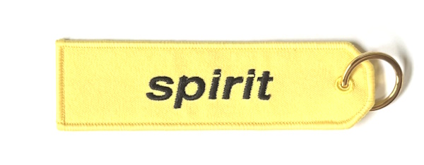 Spirit Airlines Embroidered Key Ring Banner