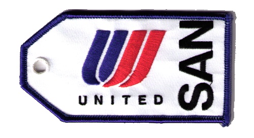 United Airlines SAN Embroidered Luggage Tag