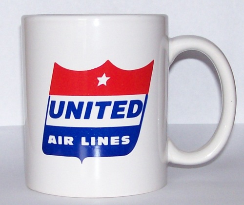 vintage United airlines U S A Olympic Team Sponsor 1988  Coffee cup mug  3 1/2" 