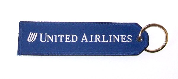 United Airlines Embroidered Key Ring Banner